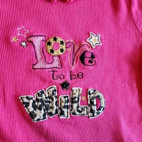 Okie DOKIE Pink Long Sleeve Tee 'Love to Be Wild' - Picture 2 of 2